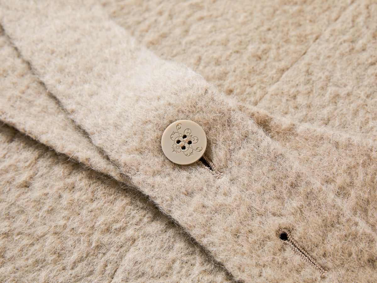 EP YAYING Blue Label Wool Tweed Long Coat