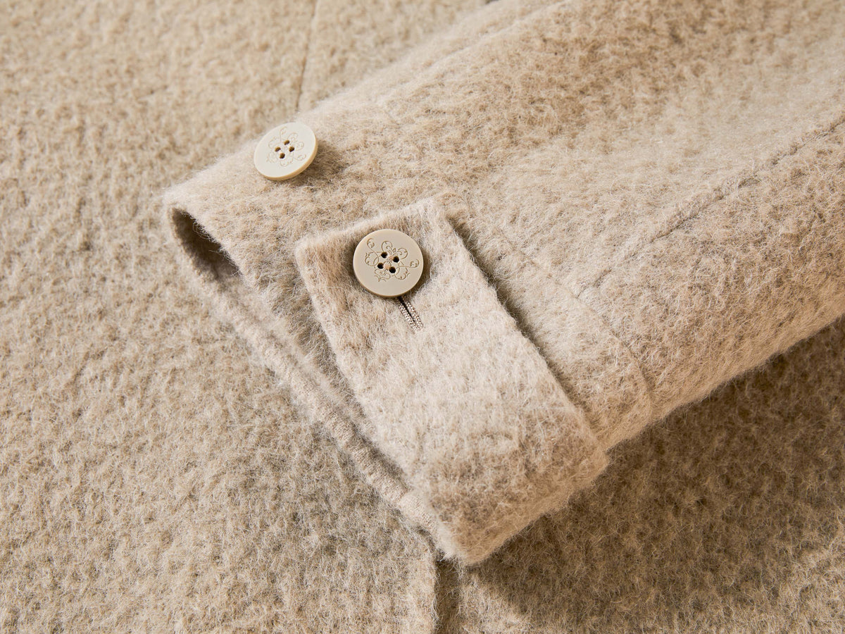 EP YAYING Blue Label Wool Tweed Long Coat