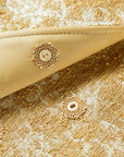 YAYING Gilded Jacquard Mandarin-Collar Mid-Length Coat