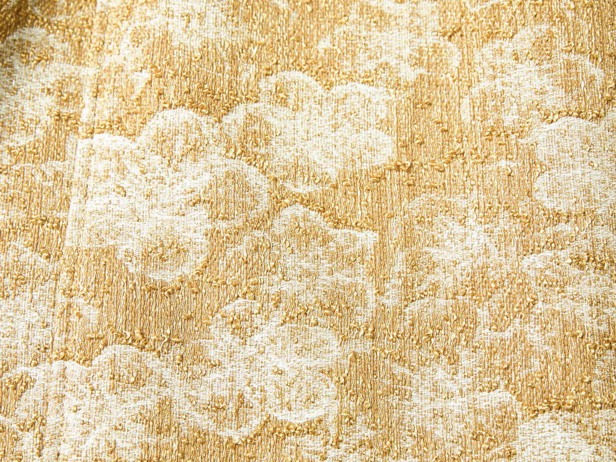 YAYING Gilded Jacquard Mandarin-Collar Mid-Length Coat