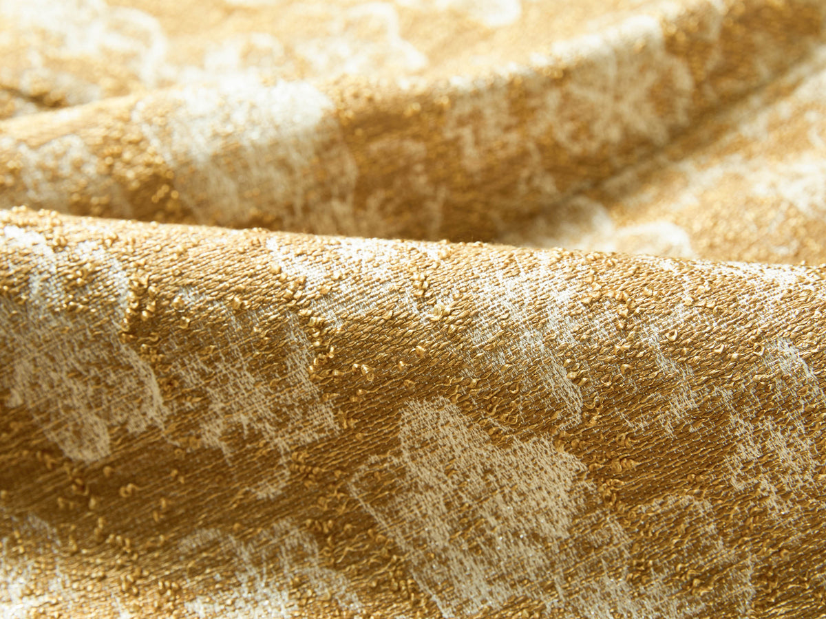 YAYING Gilded Jacquard Mandarin-Collar Mid-Length Coat