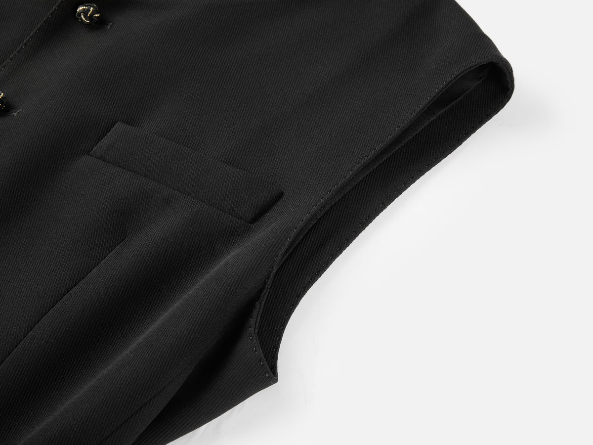 EP YAYING Triacetate Collarless Waist-Defining Vest