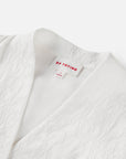 EP YAYING Mulberry Silk White V-Neck Jacquard Jacket