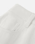 EP YAYING Peony Embroidered 4-Way Stretch Skirt-Front White Denim Skort