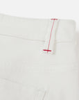 EP YAYING Peony Embroidered 4-Way Stretch Skirt-Front White Denim Skort
