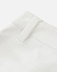 EP YAYING Peony Embroidered 4-Way Stretch Skirt-Front White Denim Skort