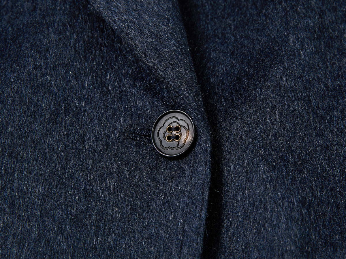 YAYING Navy Peak-Lapel Cashmere Jacket