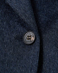 YAYING Navy Peak-Lapel Cashmere Jacket