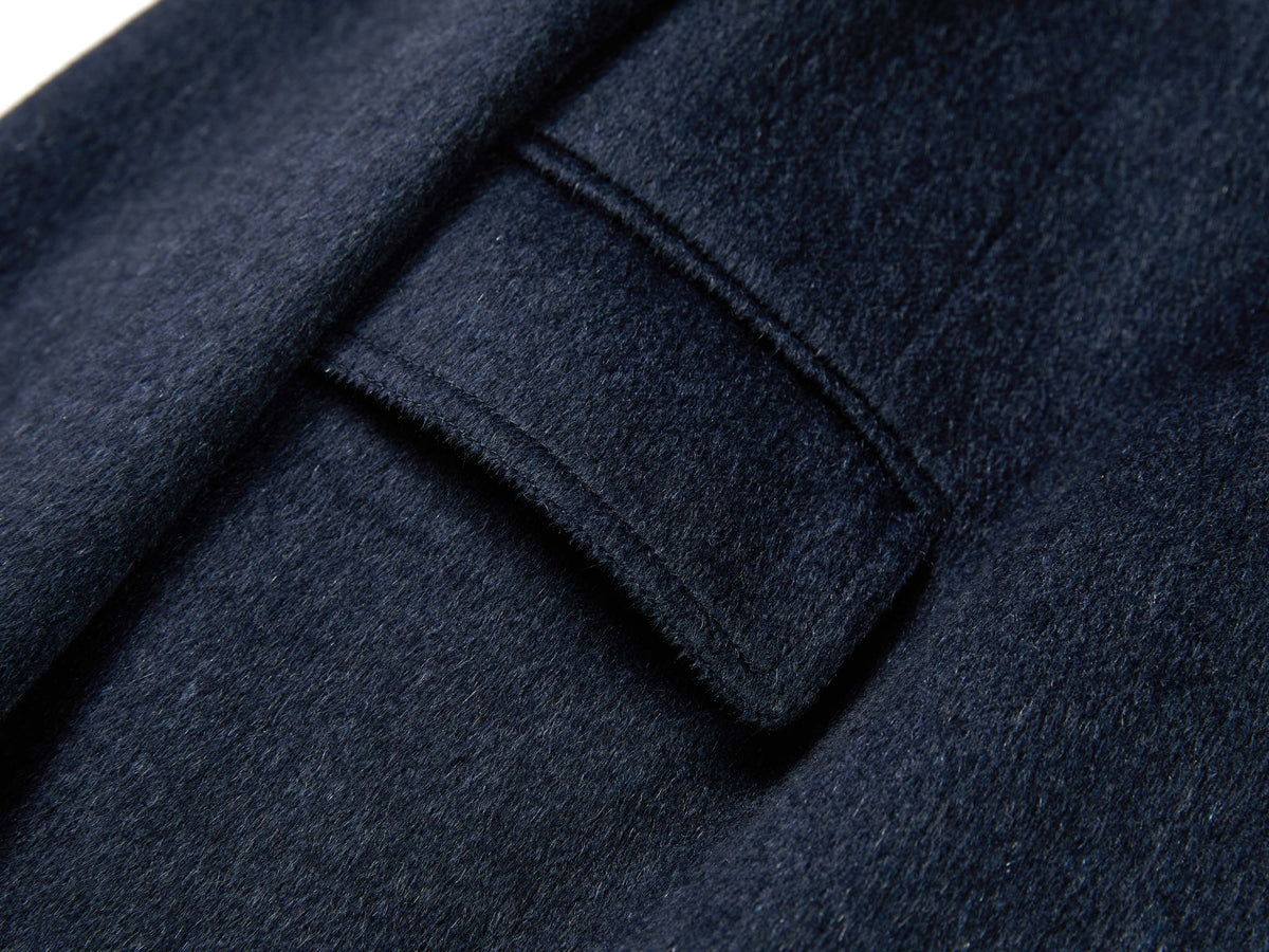 YAYING Navy Peak-Lapel Cashmere Jacket