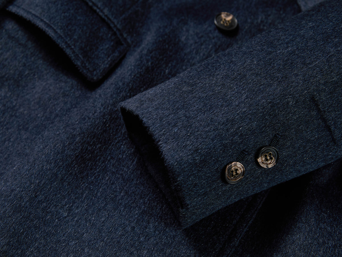 YAYING Navy Peak-Lapel Cashmere Jacket