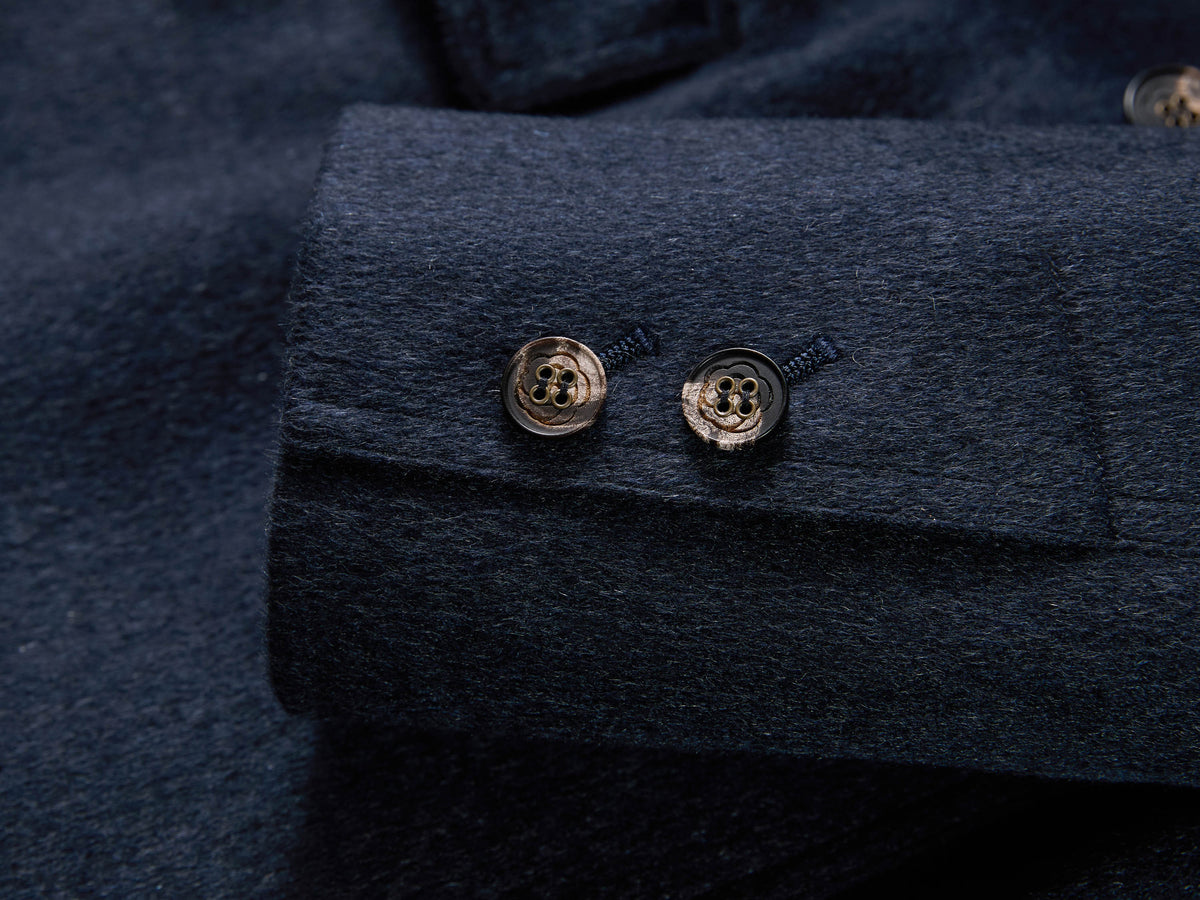 YAYING Navy Peak-Lapel Cashmere Jacket