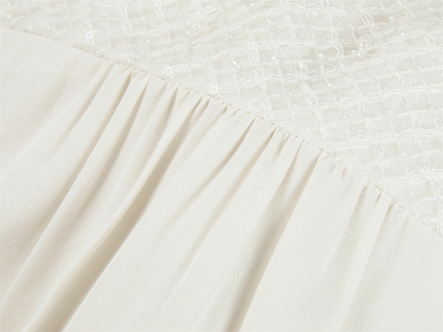 YAYING Silk Tie-Neck Embroidered Shirt EPKAS2302AM