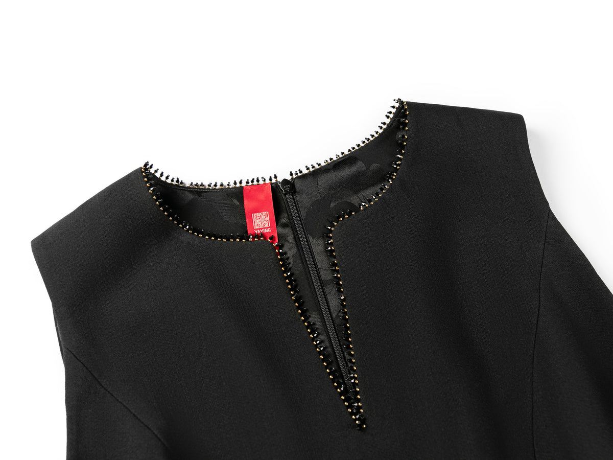 YAYING Embellished Sleeveless A-Line Dress