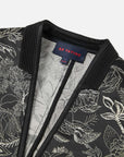 EP YAYING Silk Satin Jacquard Waist-Cinched Blazer