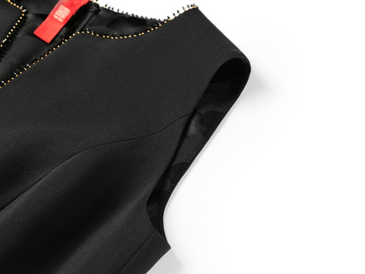 YAYING Embellished Sleeveless A-Line Dress