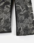 EP YAYING Silk Satin Jacquard Waist-Cinched Blazer