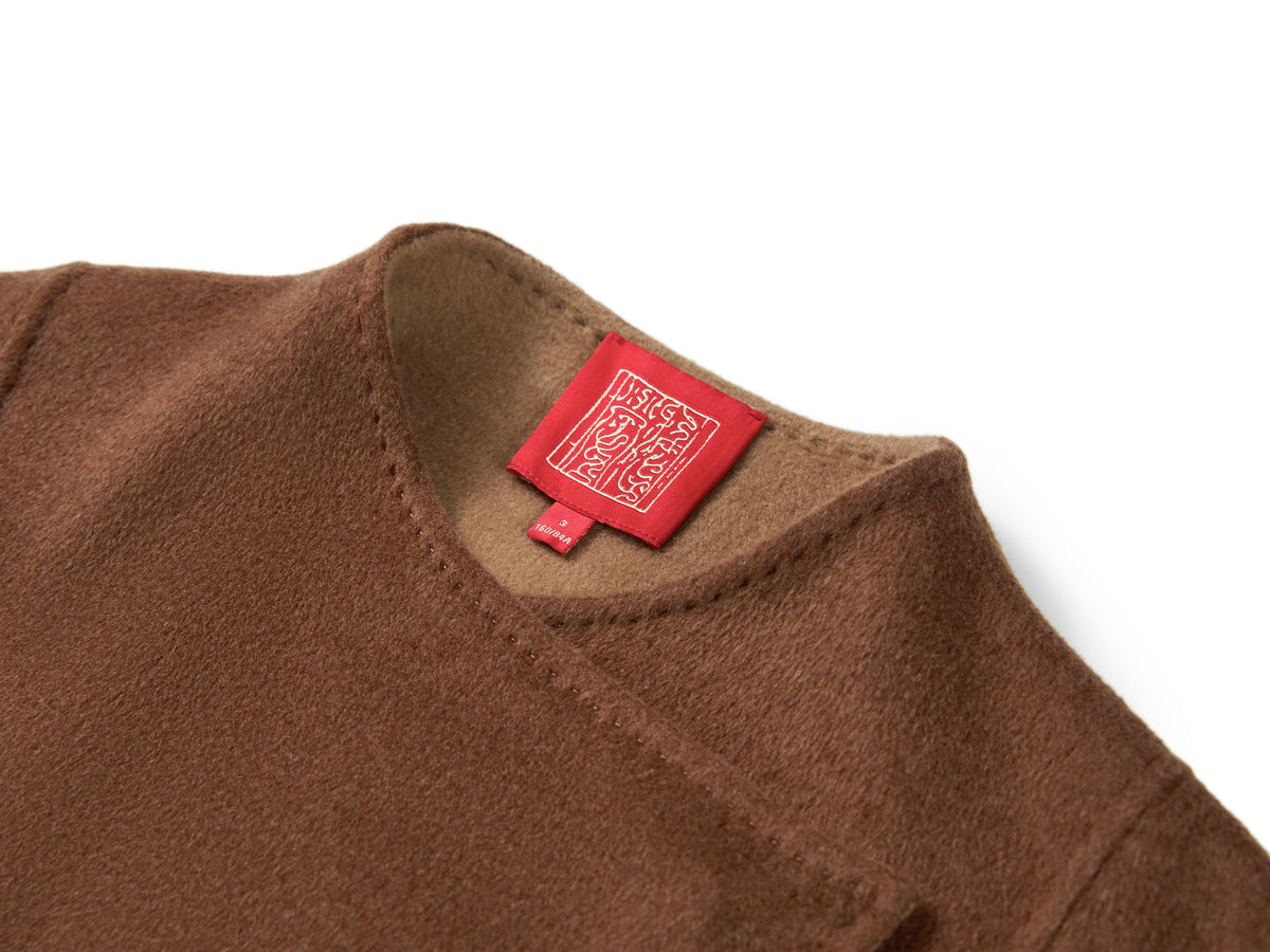 YAYING Silk-Wool-Cashmere Mandarin-Collar Reversible Coat