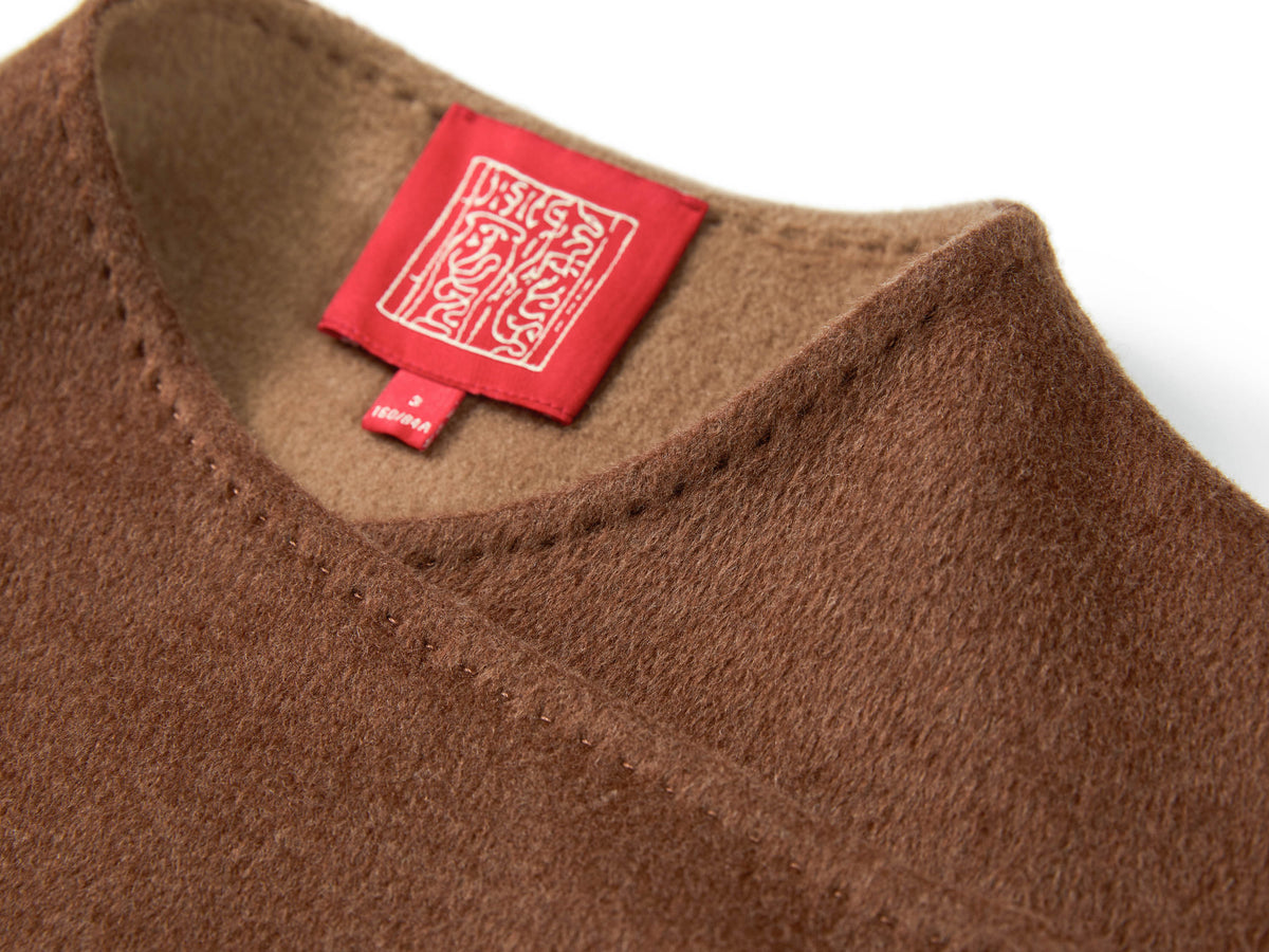 YAYING Silk-Wool-Cashmere Mandarin-Collar Reversible Coat