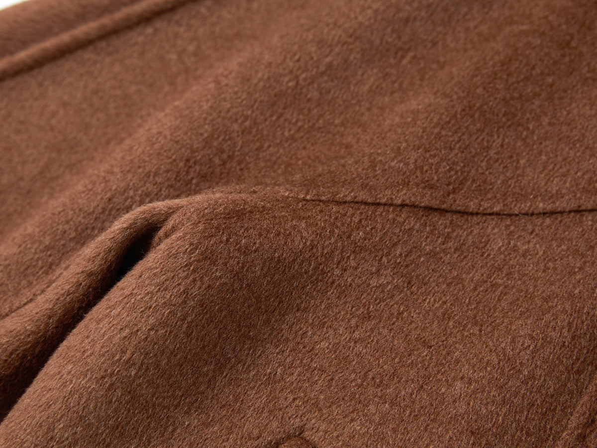 YAYING Silk-Wool-Cashmere Mandarin-Collar Reversible Coat