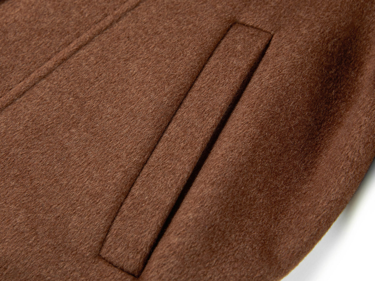 YAYING Silk-Wool-Cashmere Mandarin-Collar Reversible Coat