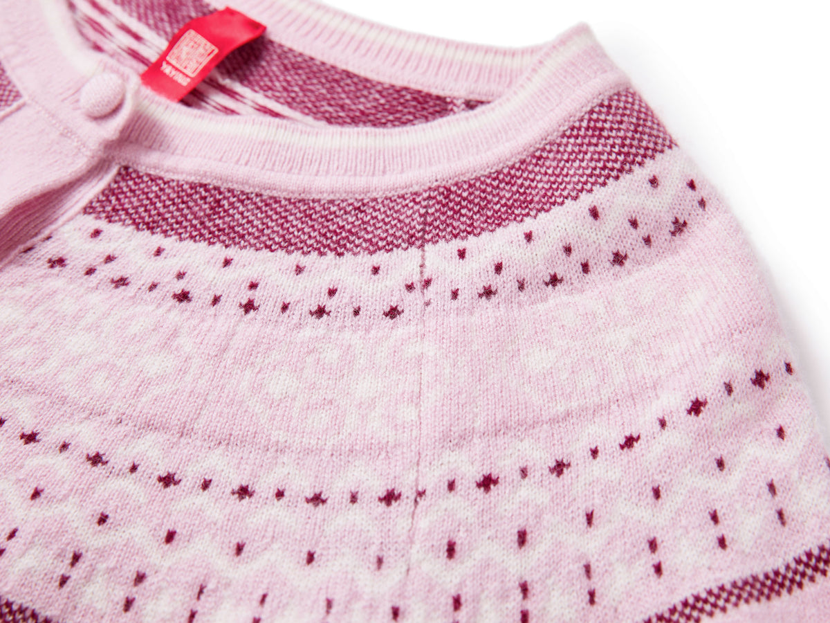 YAYING Wool-Cashmere Round-Neck Jacquard Knit Cardigan
