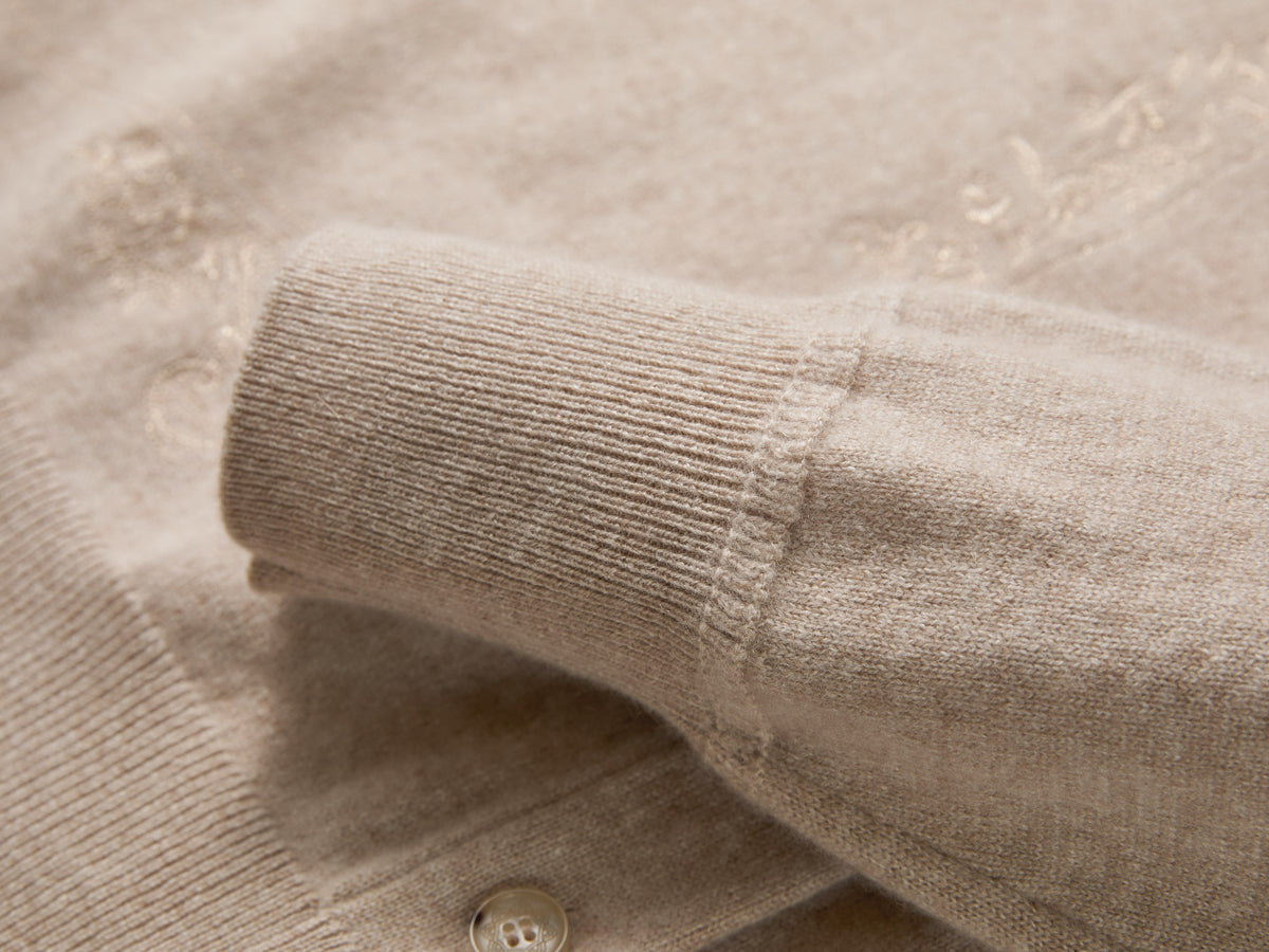 YAYING Peony Embroidered Cashmere Sweater Coat