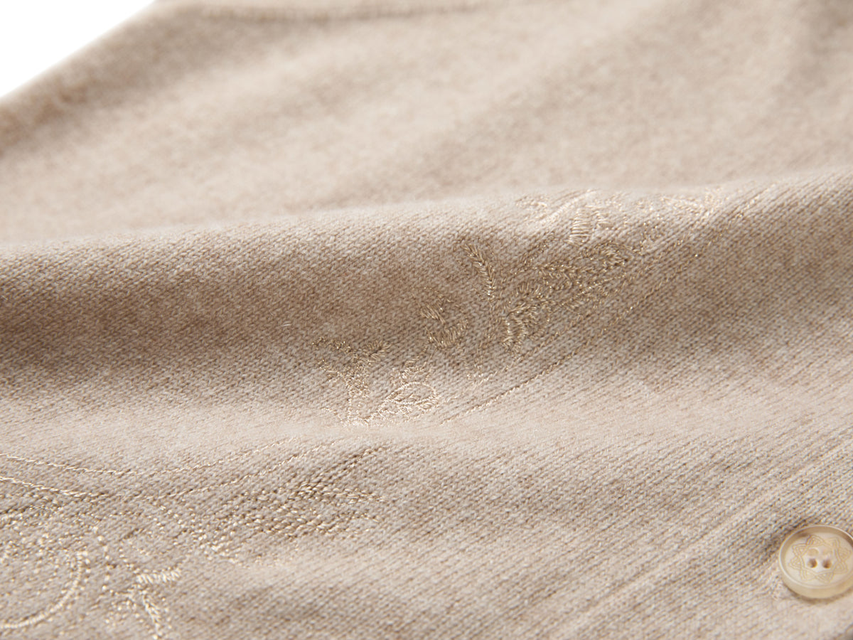 YAYING Peony Embroidered Cashmere Sweater Coat