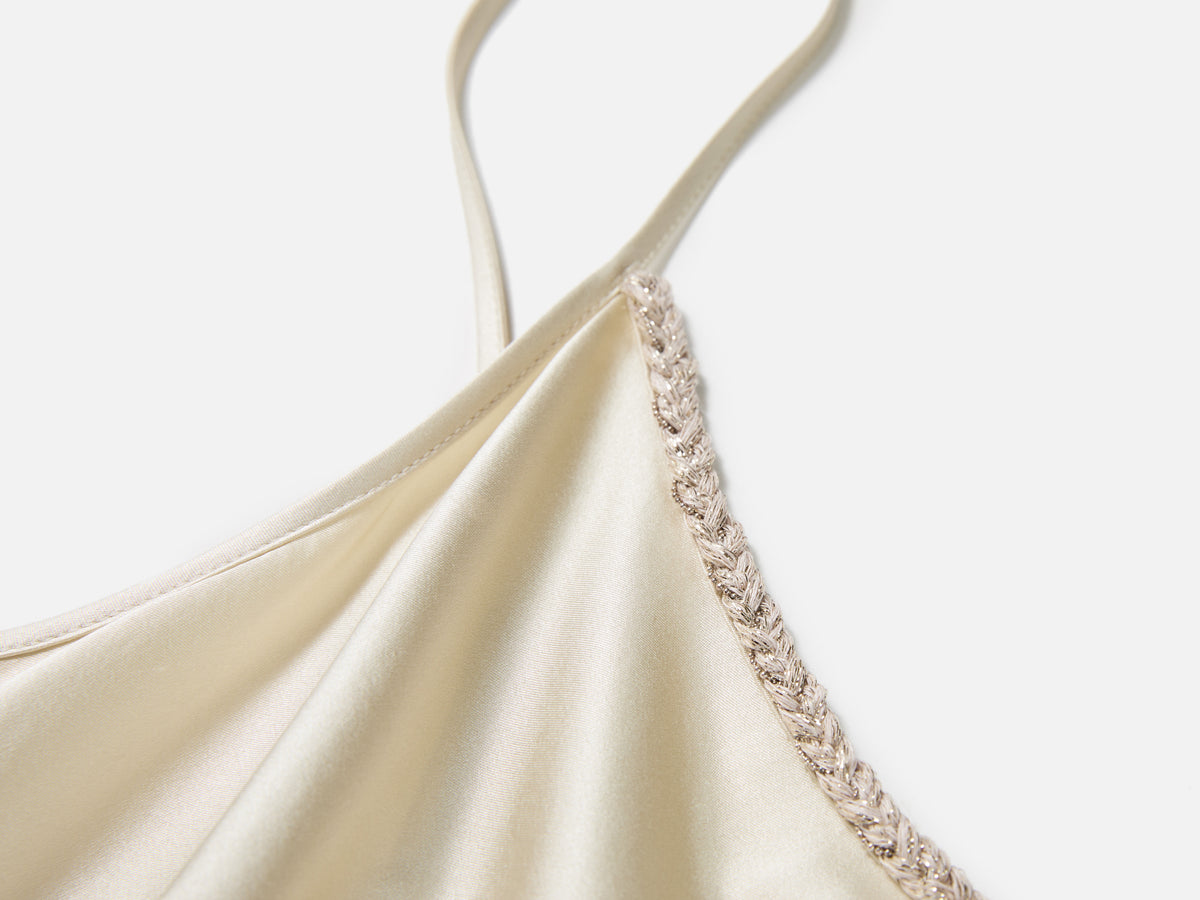 EP YAYING Blue Label Elegant Silk Slip Dress