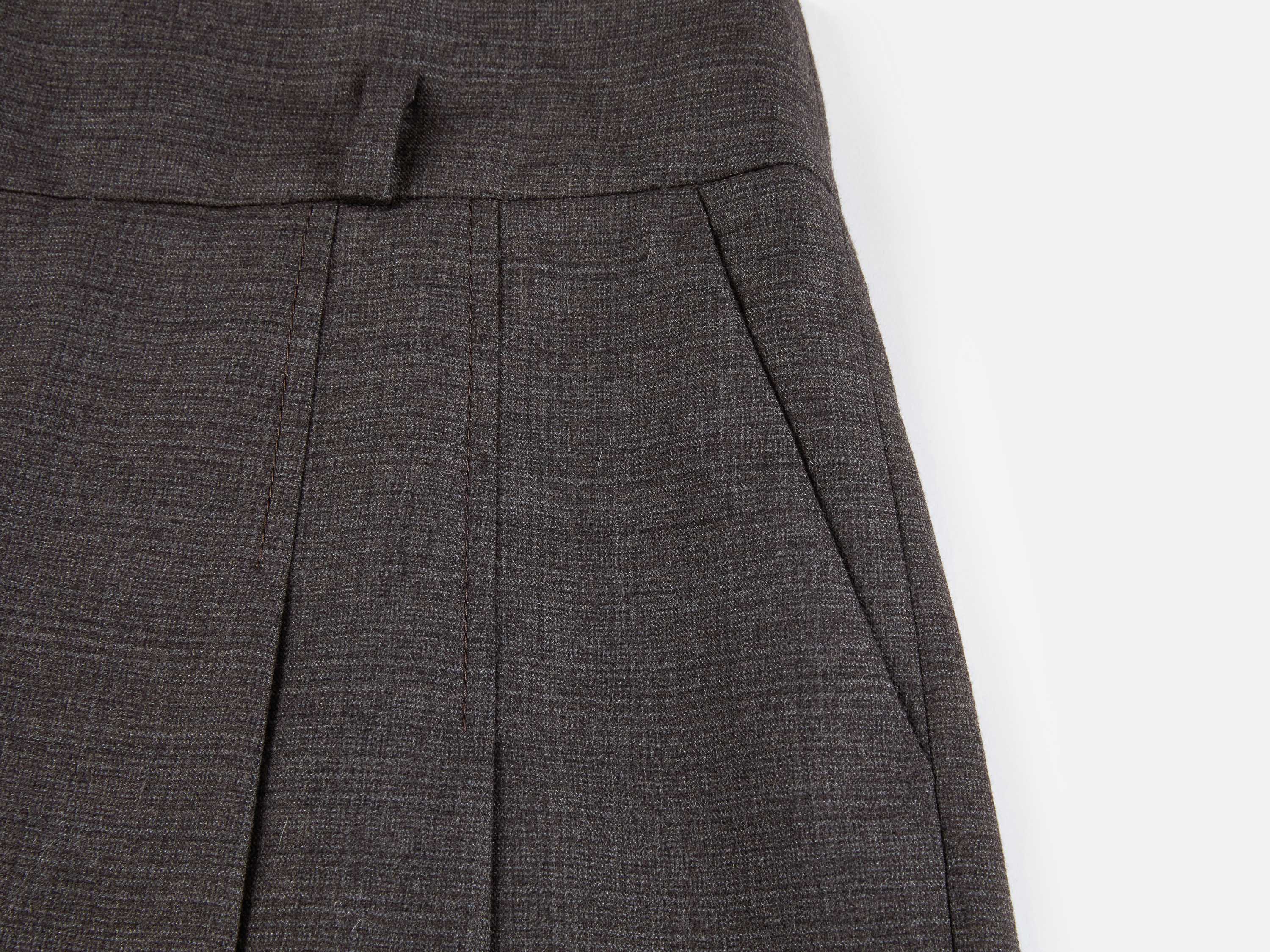 EP YAYING Pleated High-Waist Tailored Mini Skirt