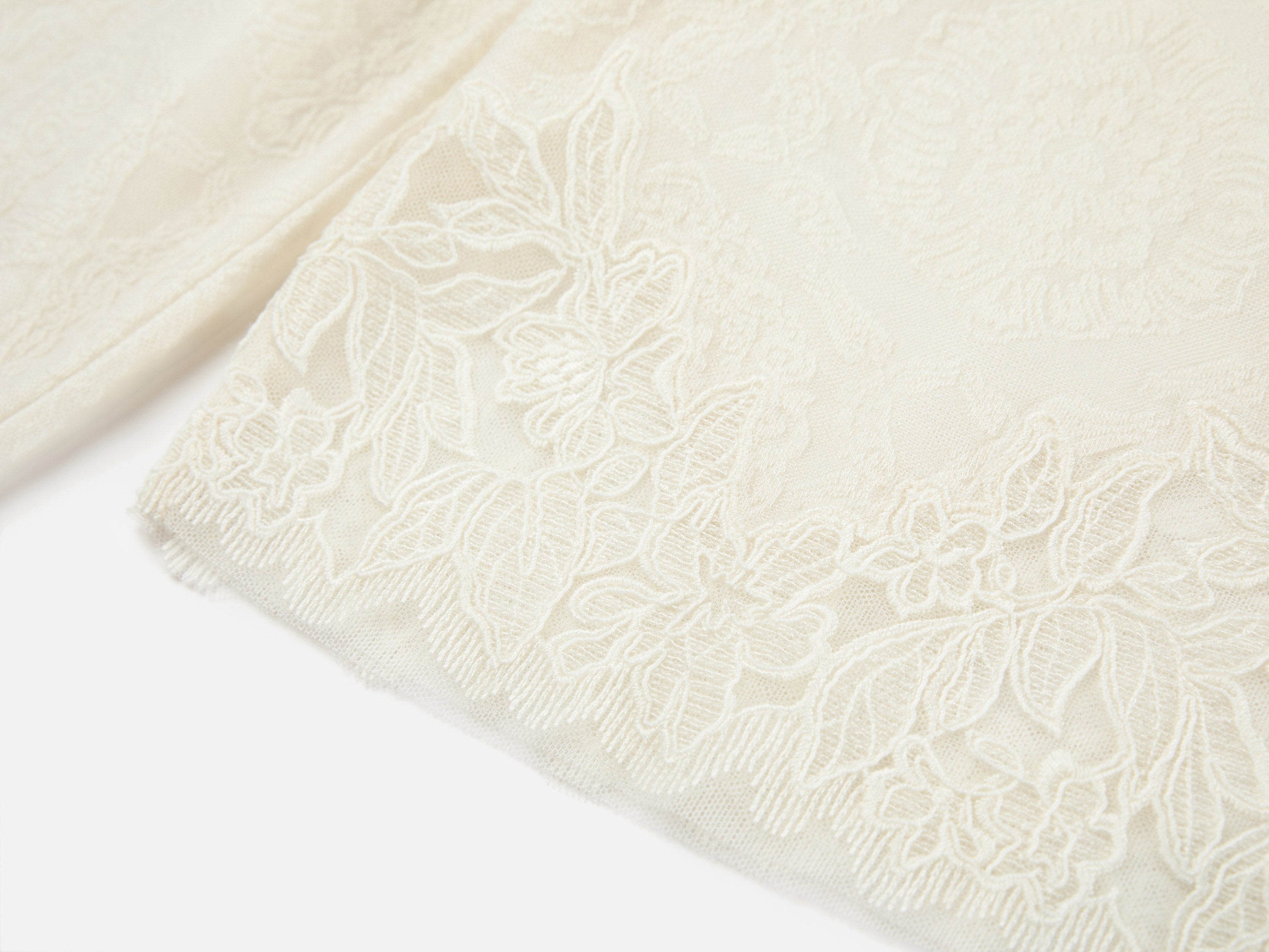 Soft Chunky Wool Jacquard Lace Knitted Top