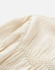 Silk Double-Face Satin Micro-Pleat Mandarin Collar Top