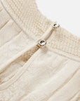 Silk Double-Face Satin Micro-Pleat Mandarin Collar Top