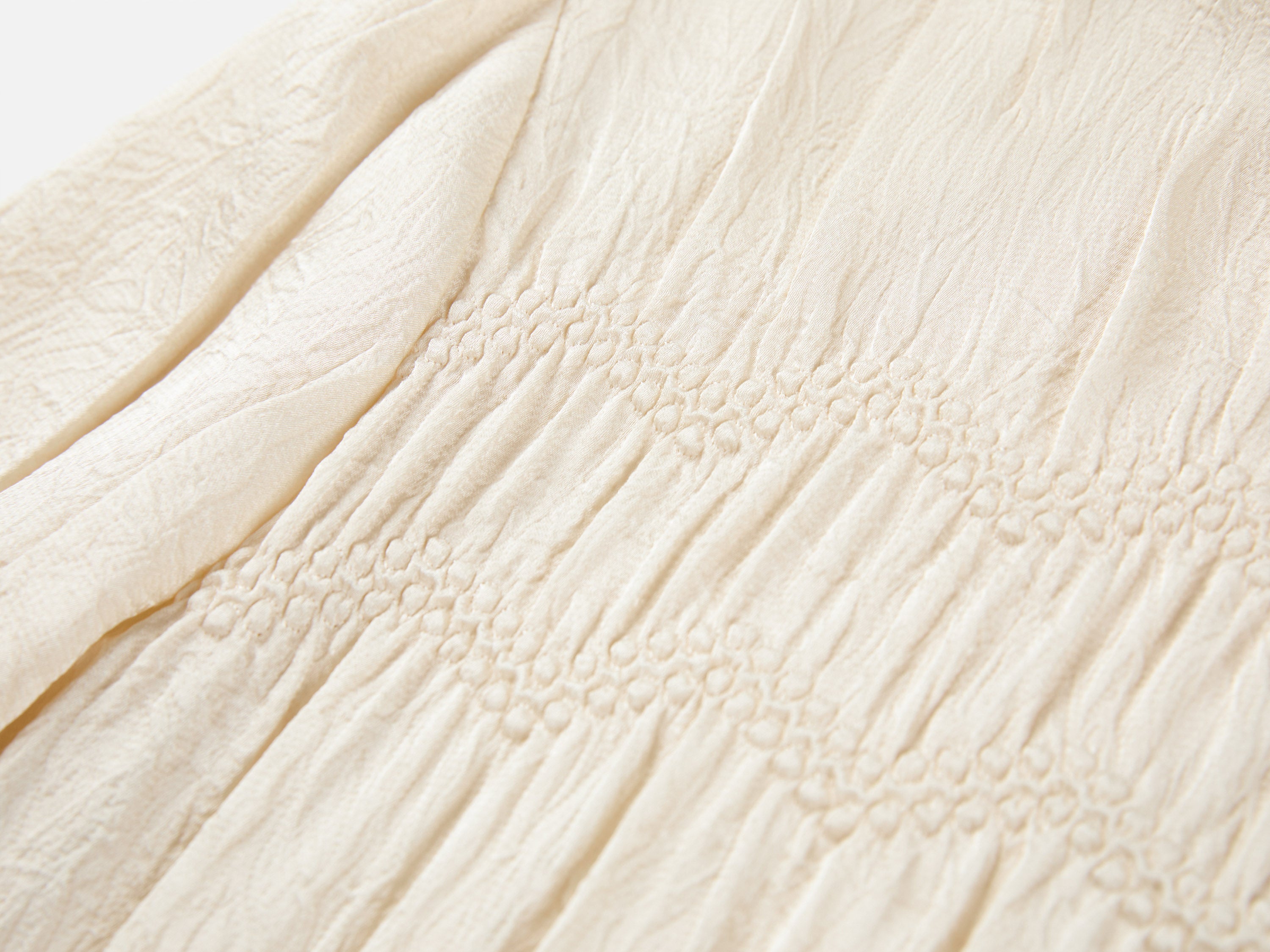 Silk Double-Face Satin Micro-Pleat Mandarin Collar Top