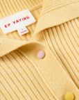 EP YAYING Colorful Button Ribbed Stand-Collar Cardigan