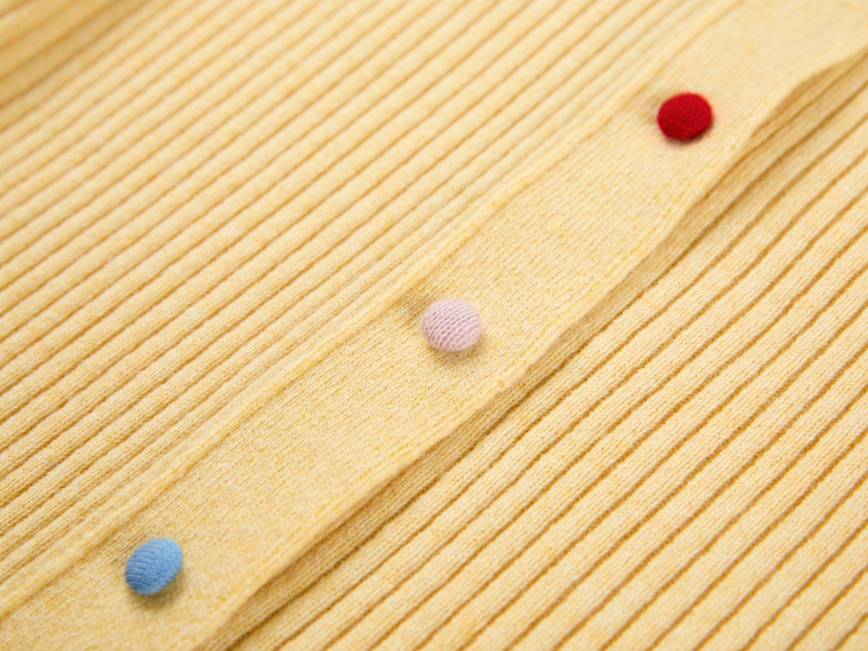 EP YAYING Colorful Button Ribbed Stand-Collar Cardigan