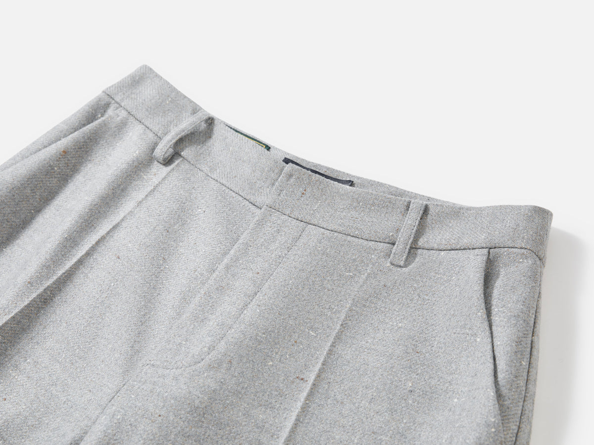 EP YAYING Blue Label Silk-Wool Wide-Leg Pants