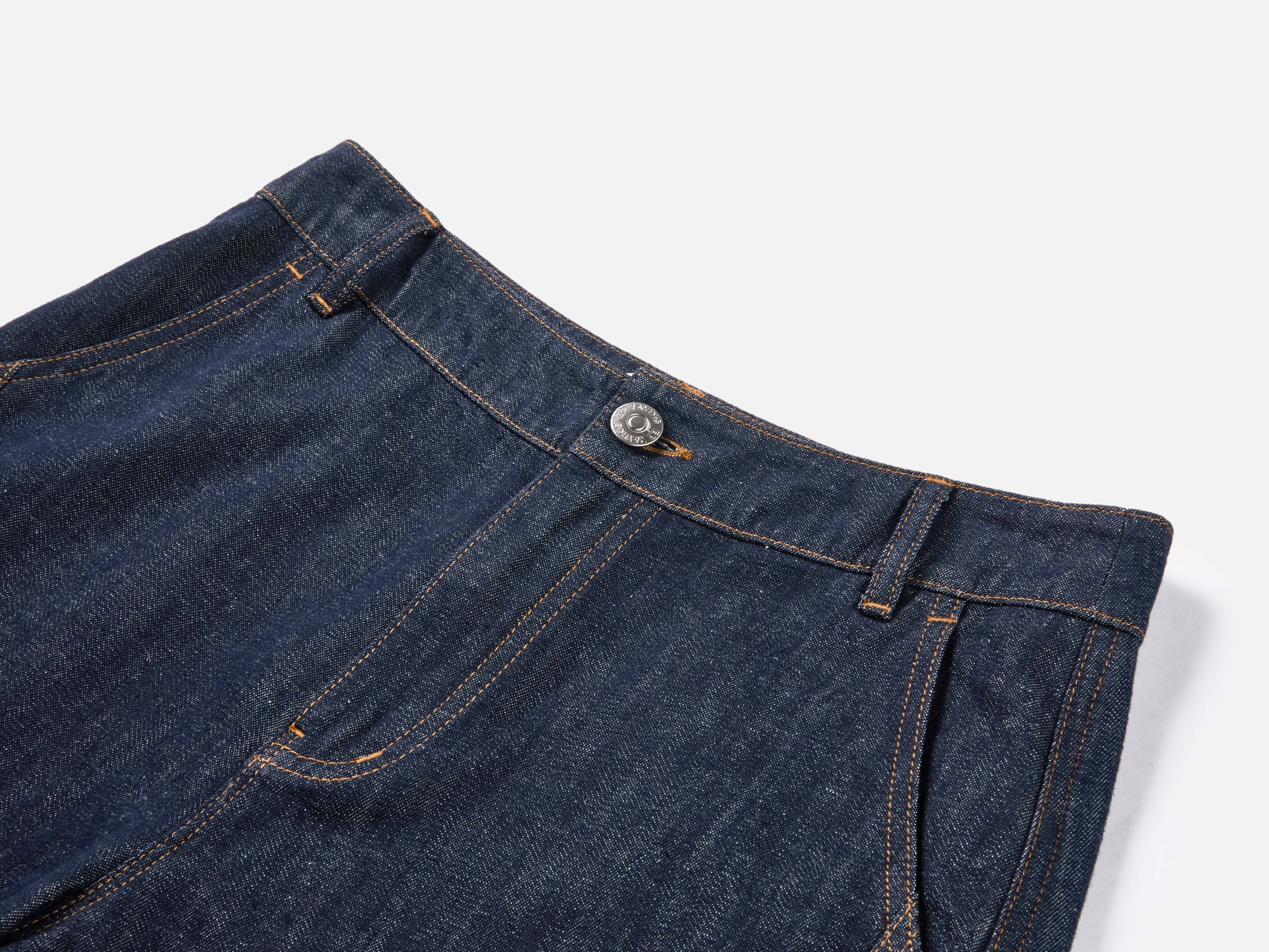 EP YAYING Linen-Lyocell High-Waist Wide-Leg Cropped Denim Pant