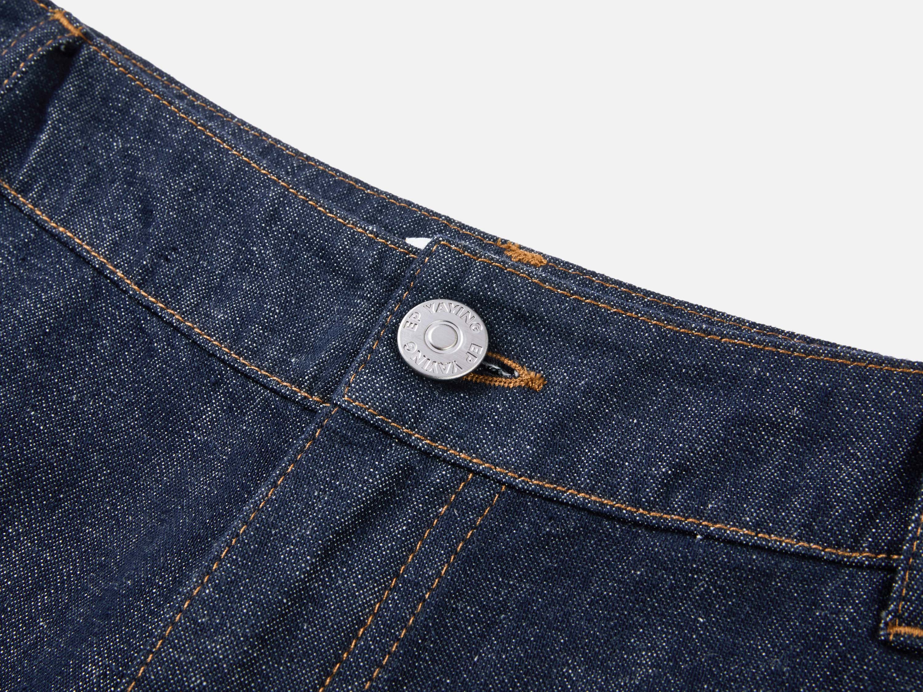 EP YAYING Linen-Lyocell High-Waist Wide-Leg Cropped Denim Pant
