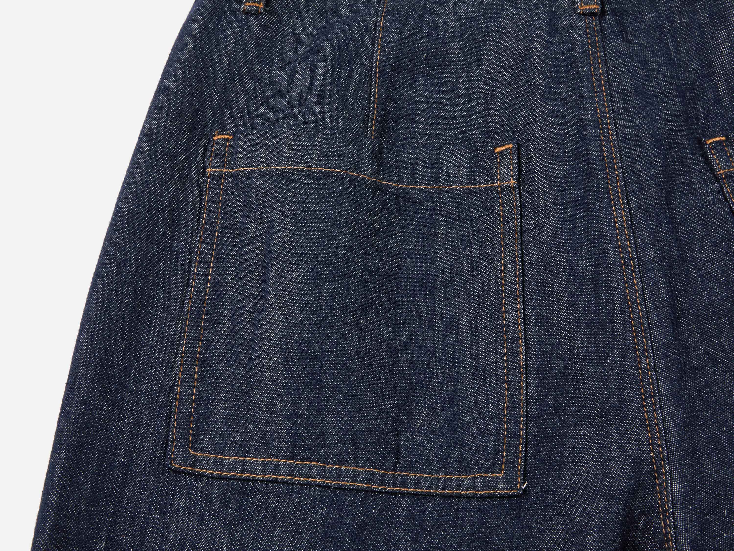 EP YAYING Linen-Lyocell High-Waist Wide-Leg Cropped Denim Pant