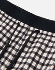 EP YAYING Cotton Check Pleated Wide Leg Pants