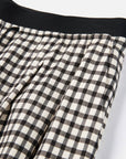 EP YAYING Cotton Check Pleated Wide Leg Pants