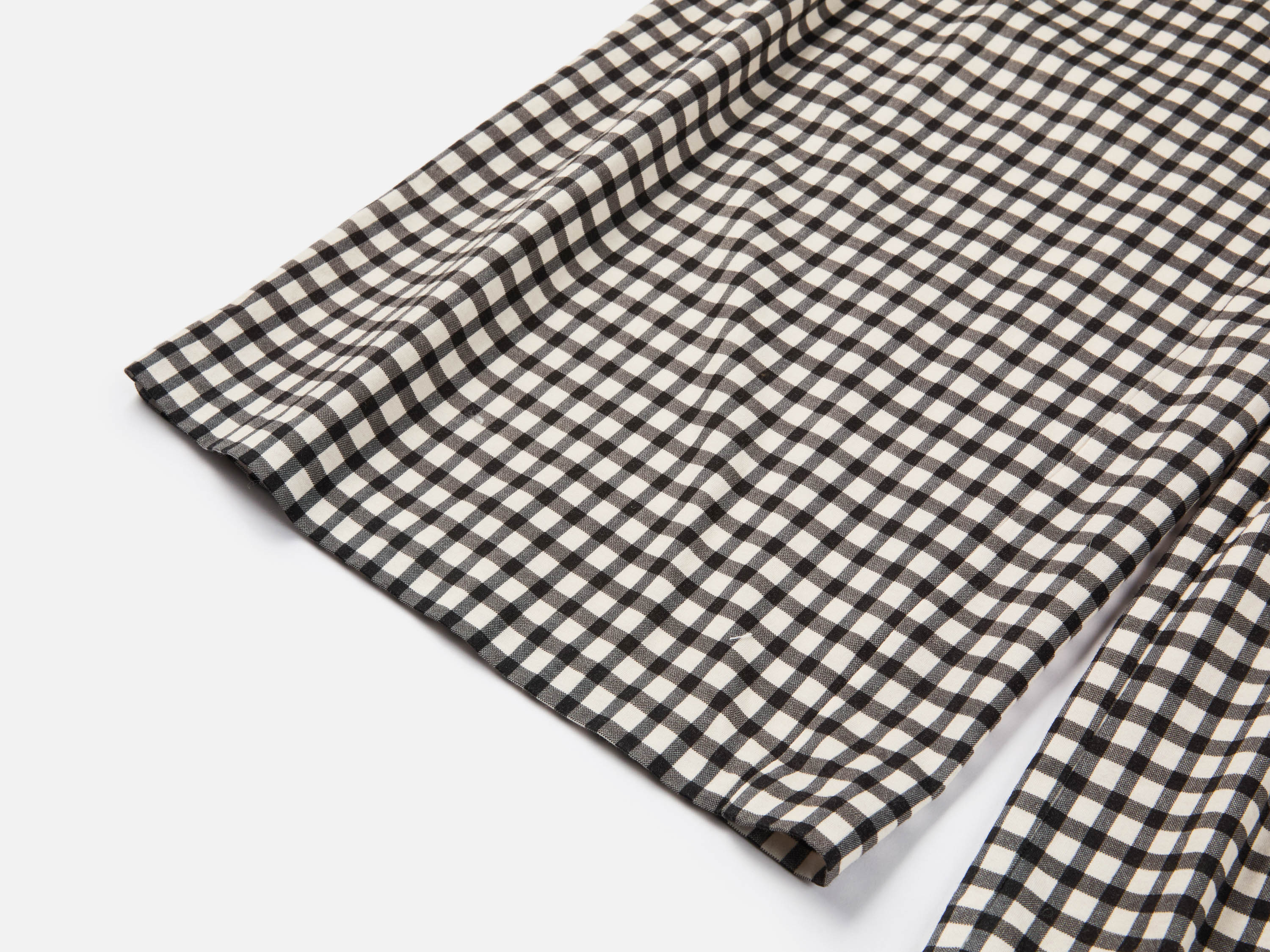 EP YAYING Cotton Check Pleated Wide Leg Pants