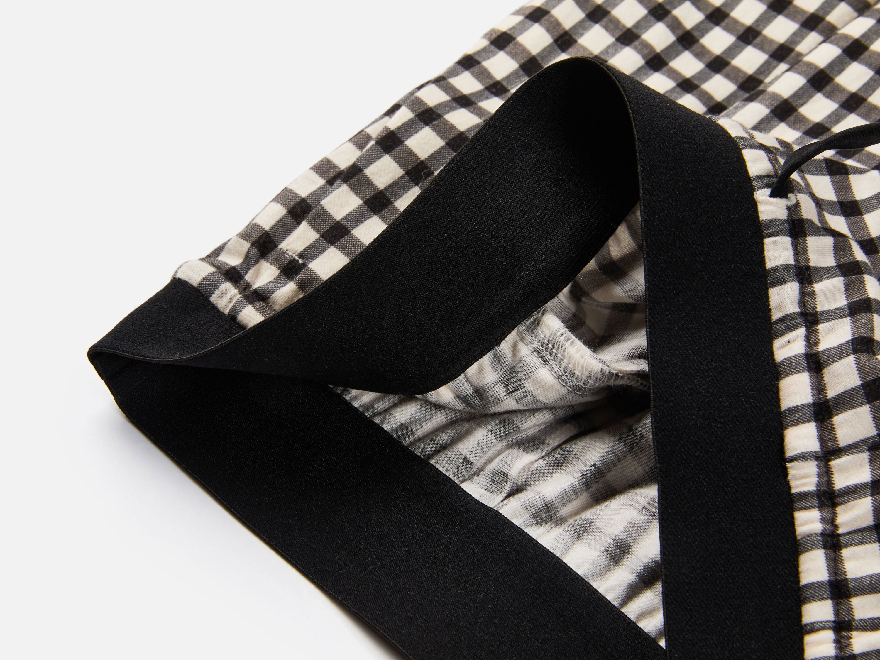 EP YAYING Cotton Check Pleated Wide Leg Pants
