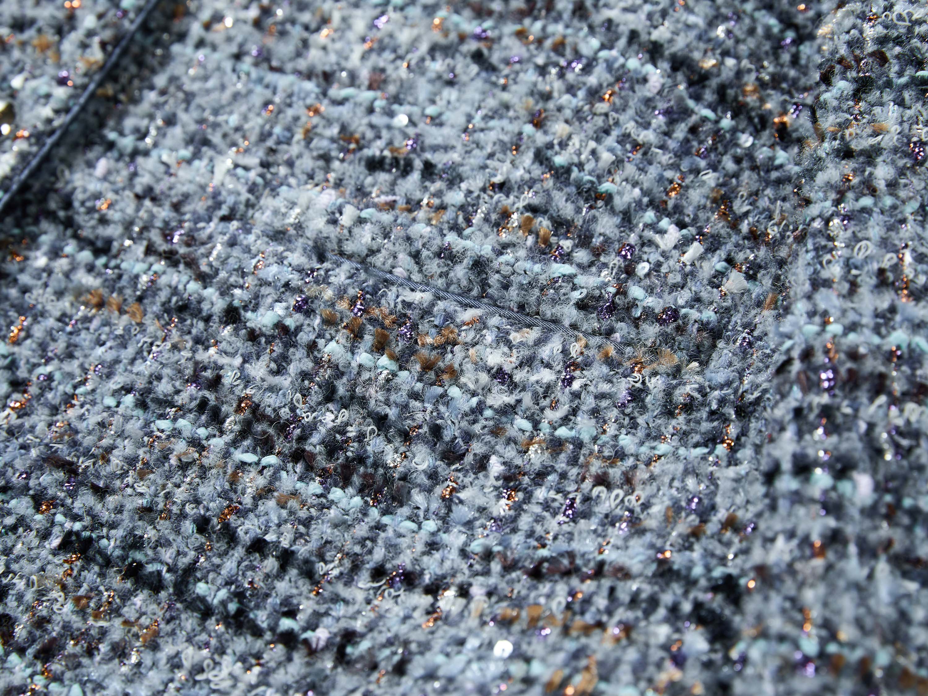 EP YAYING Blue-Grey Tweed Jacket