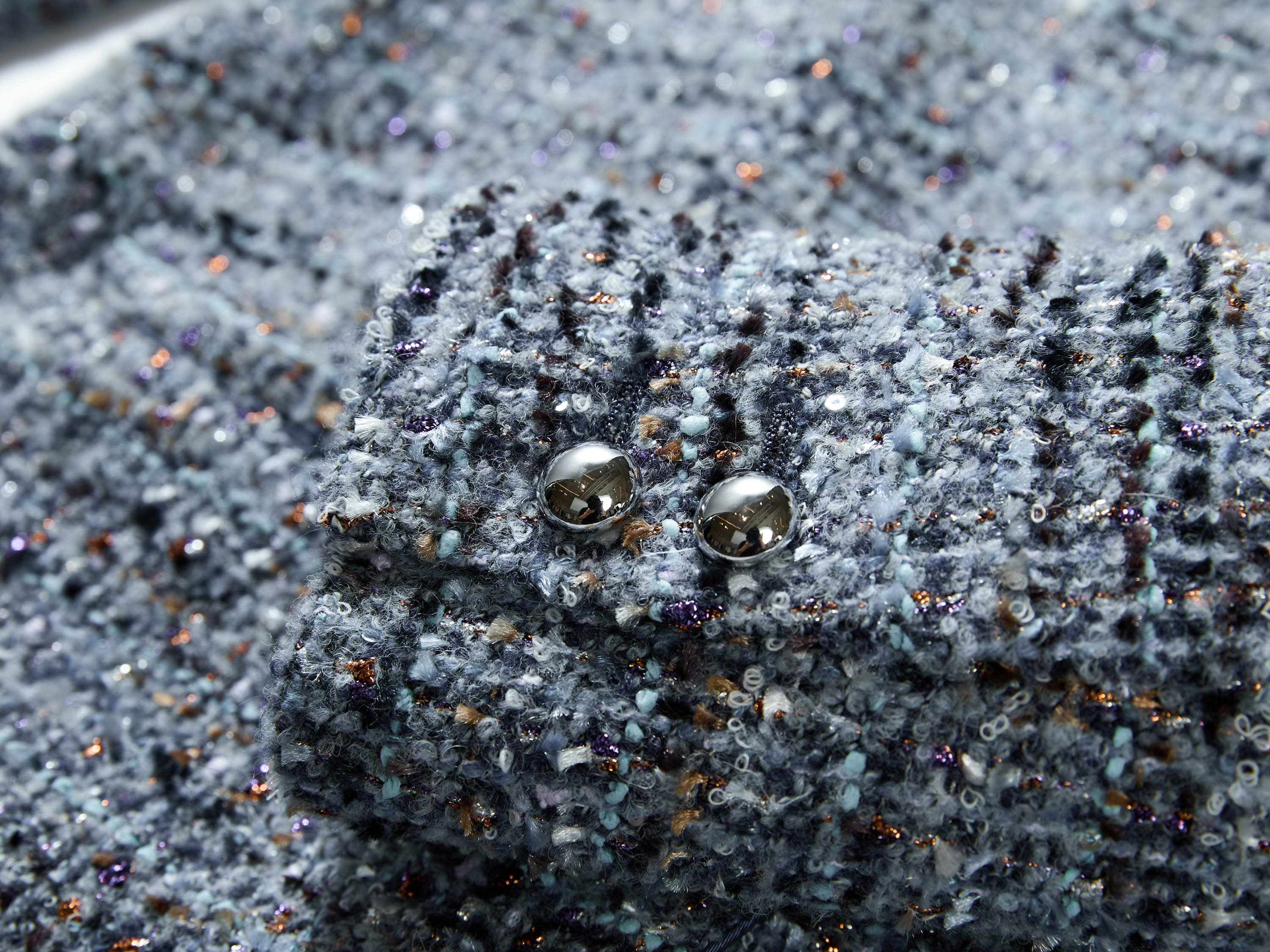 EP YAYING Blue-Grey Tweed Jacket