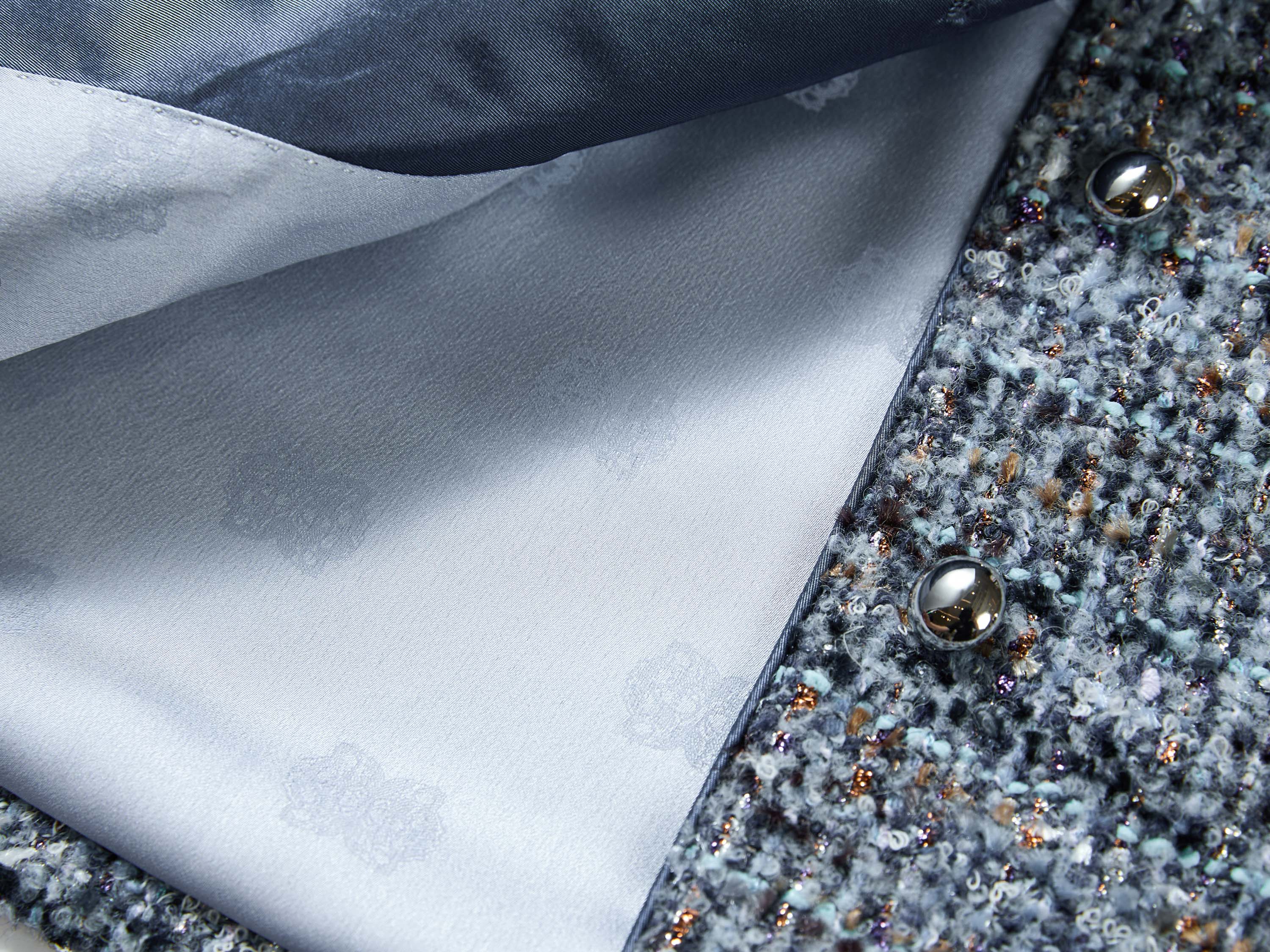 EP YAYING Blue-Grey Tweed Jacket