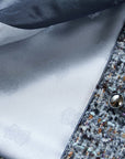 EP YAYING Blue-Grey Tweed Jacket
