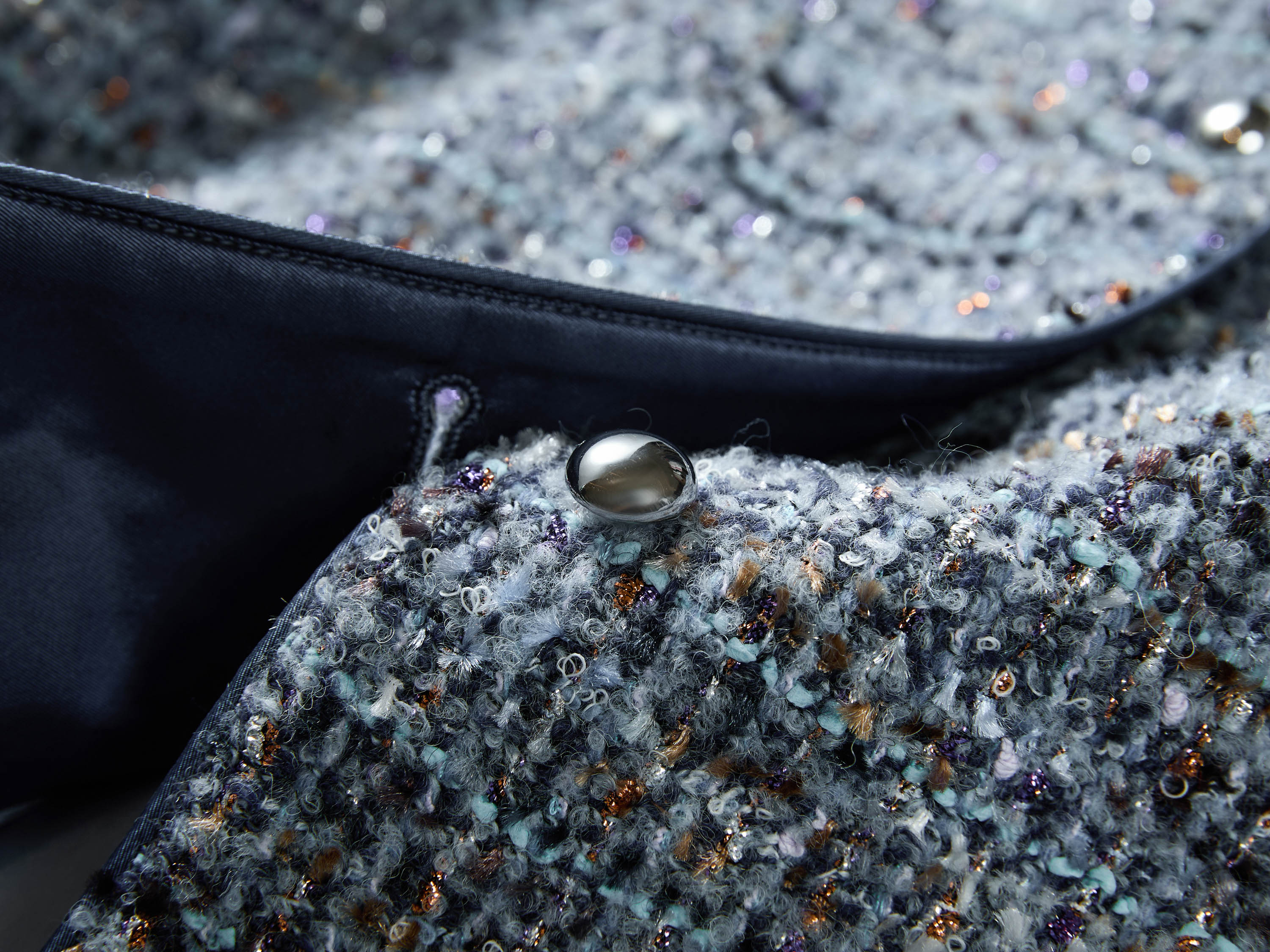 EP YAYING Blue-Grey Tweed Jacket