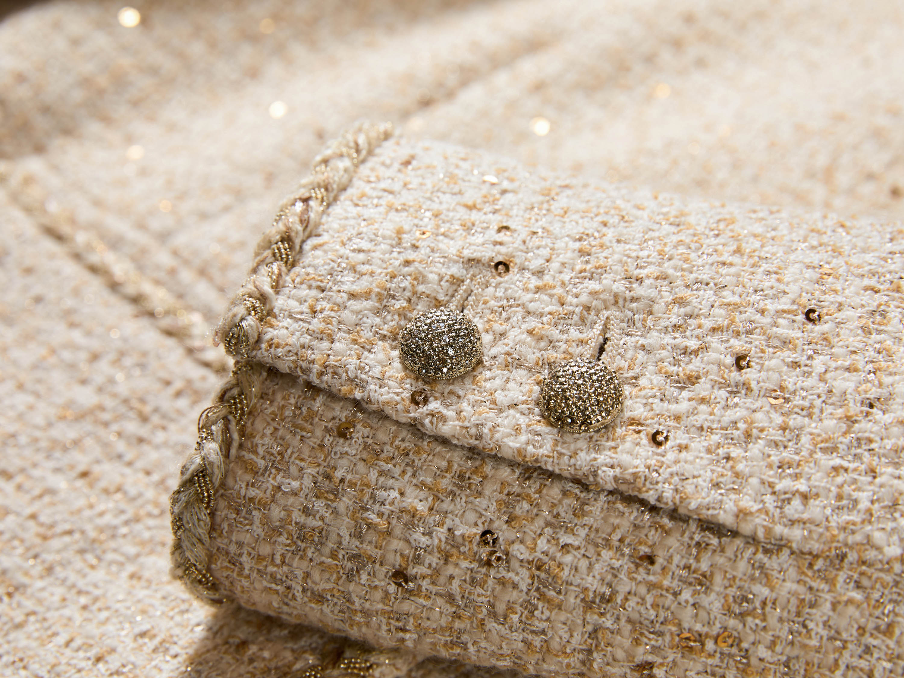 EP YAYING Gold Sequin French Chanel-Style Jacket