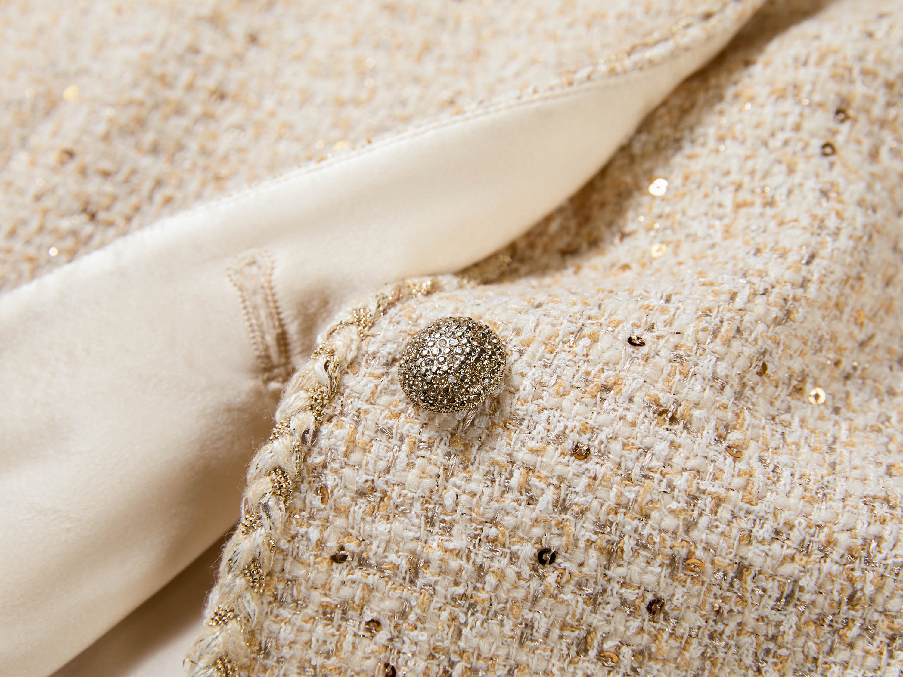 EP YAYING Gold Sequin French Chanel-Style Jacket